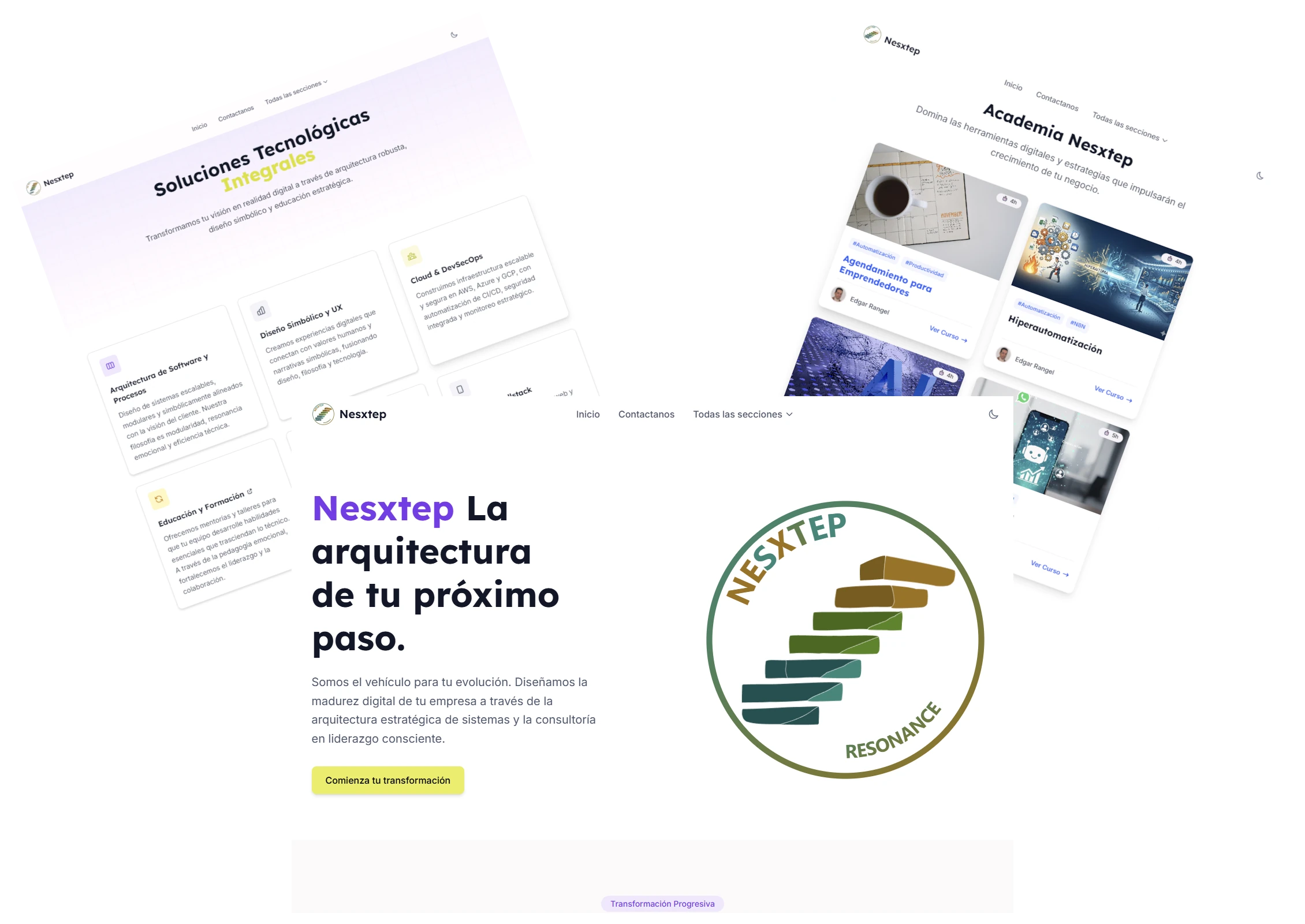 Captura de pantalla del sitio web Nesxtep creado por Edgar Rangel.